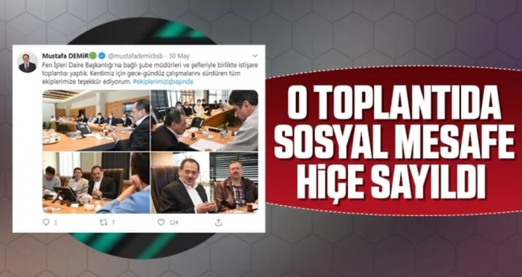 O Toplantıda Sosyal Mesafe Hiçe Sayıldı