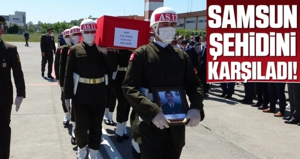 Samsun Şehidini Karşıladı