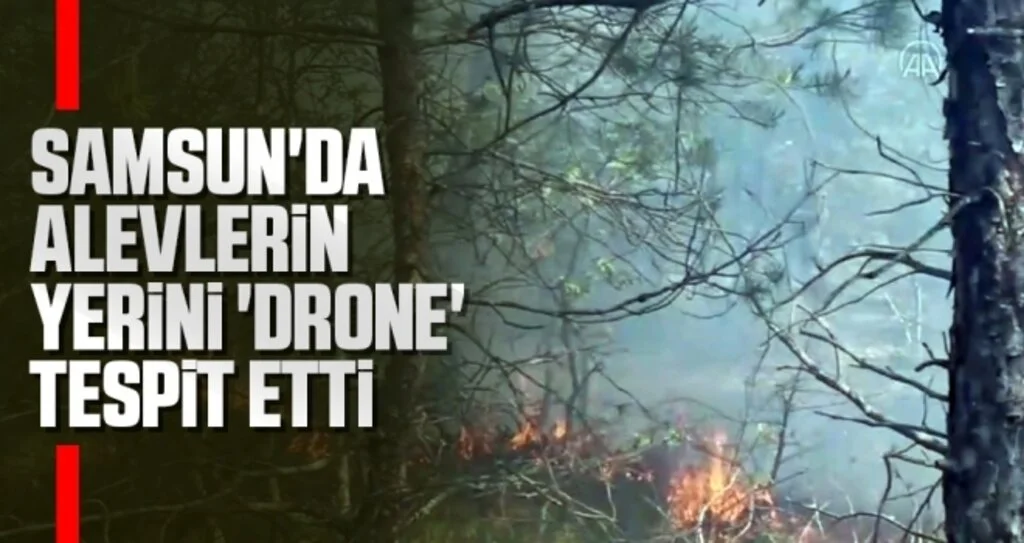 Samsun'da Alevlerin Yerini 'Drone' Tespit Etti