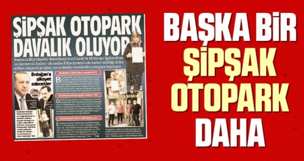Samsun'da Başka Bir Şipşak Otopark Daha