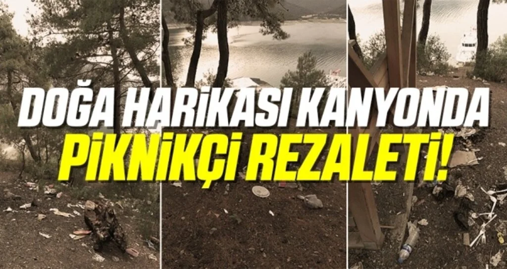 Samsun'da Doğa harikası kanyonda piknikçi rezaleti