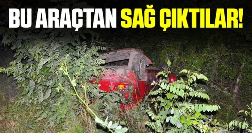 Samsun'da Hurdaya dönen araçtan sağ çıktılar