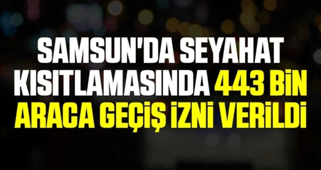 Samsun'da seyahat kısıtlamasında 443 bin 957 araca geçiş izni verildi