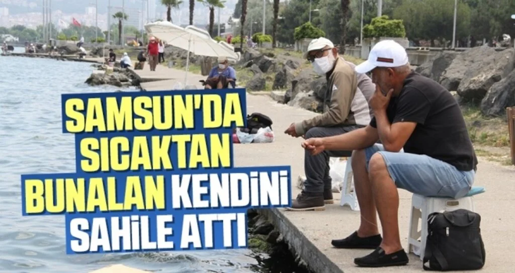 Samsun'da Sıcaktan Bunalan Kendini Sahile Attı