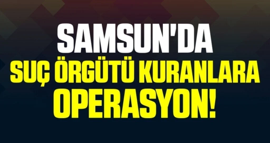 Samsun'da suç işlemek için örgüt kuranlara operasyon!