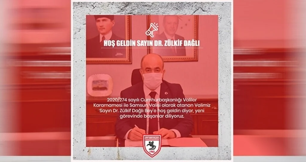Samsunspor'dan Vali Dağlı'ya hoş geldin mesajı