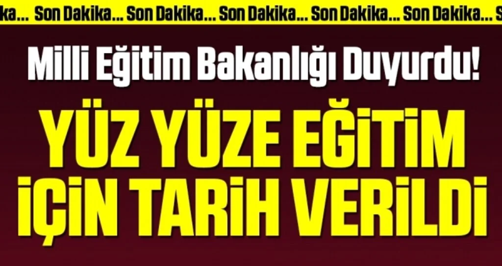 Son dakika: Milli Eğitim Bakanlığı açıkladı! İşte yüz yüze telafi eğitiminin başlayacağı tarih