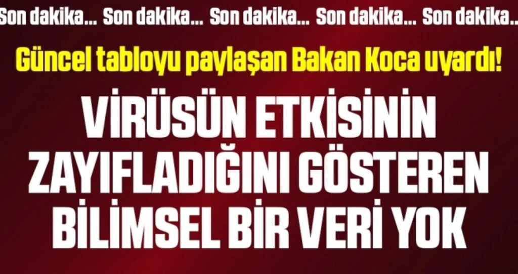 Son dakika… Türkiye’deki güncel corona veriler açıklandı (09 Haziran 2020)