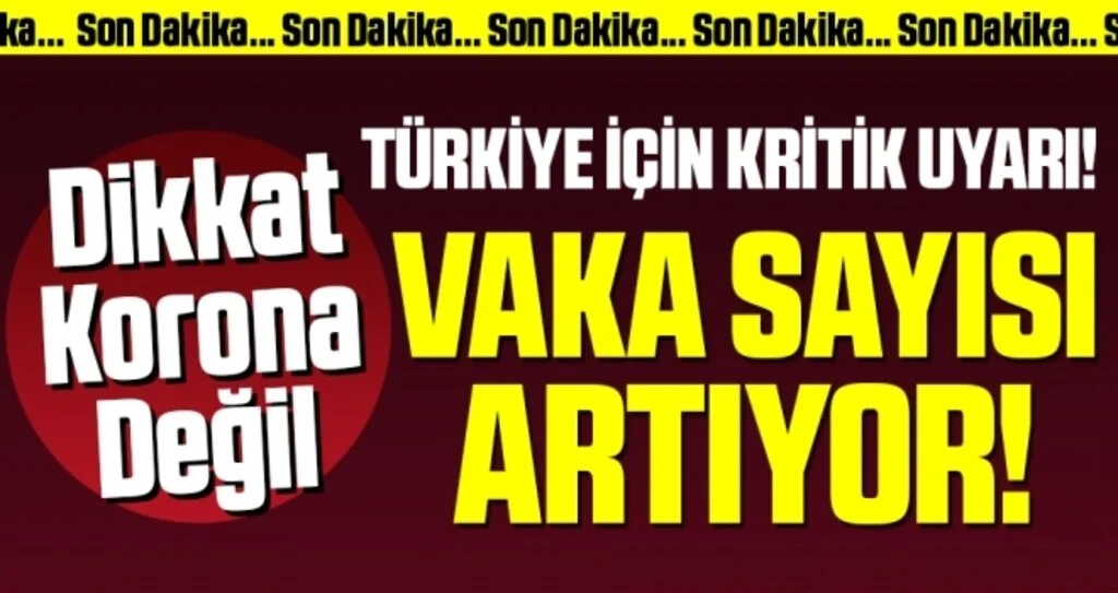 Türkiye İçin Kritik Uyarı! Vaka Sayısında Artış Var