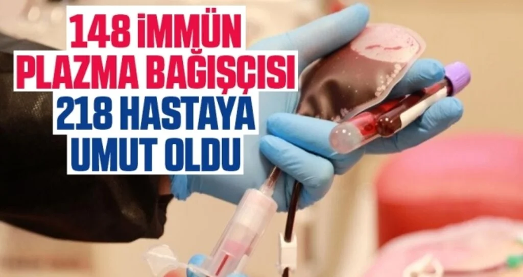 148 İmmün Plazma Bağışçısı 218 Hastaya Umut Oldu