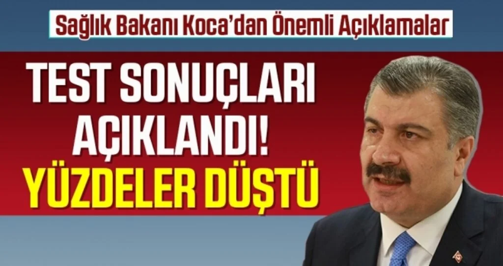 Bakan Koca Açıkladı; Test Sonuçları Açıklandı Yüzdeler Düştü