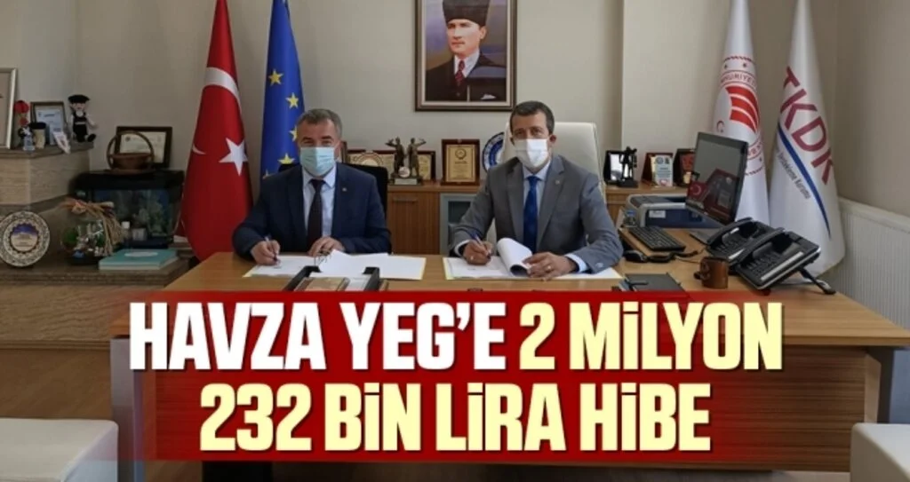 Havza YEG’e 2 milyon 232 bin 180 lira hibe
