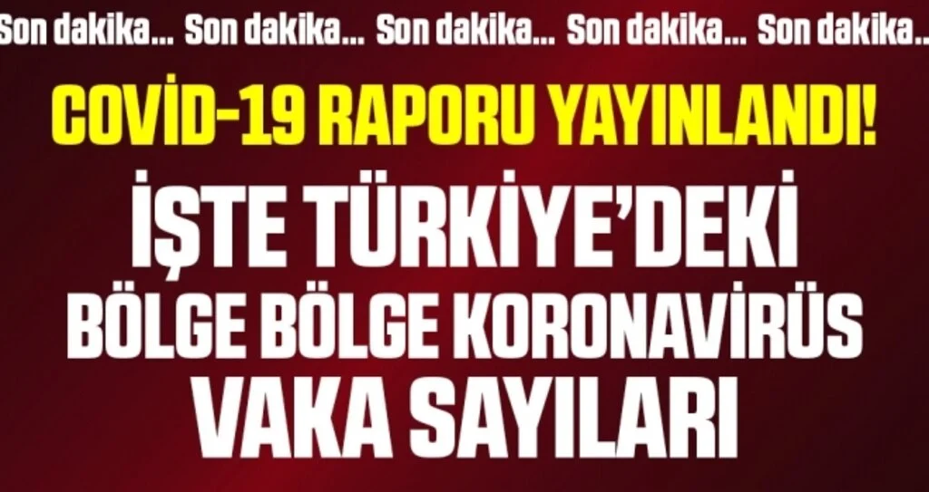 Son dakika: İşte Türkiye'deki bölge bölge koronavirüs vaka sayıları (Sağlık Bakanlığı Covid-19 Durum Raporu)