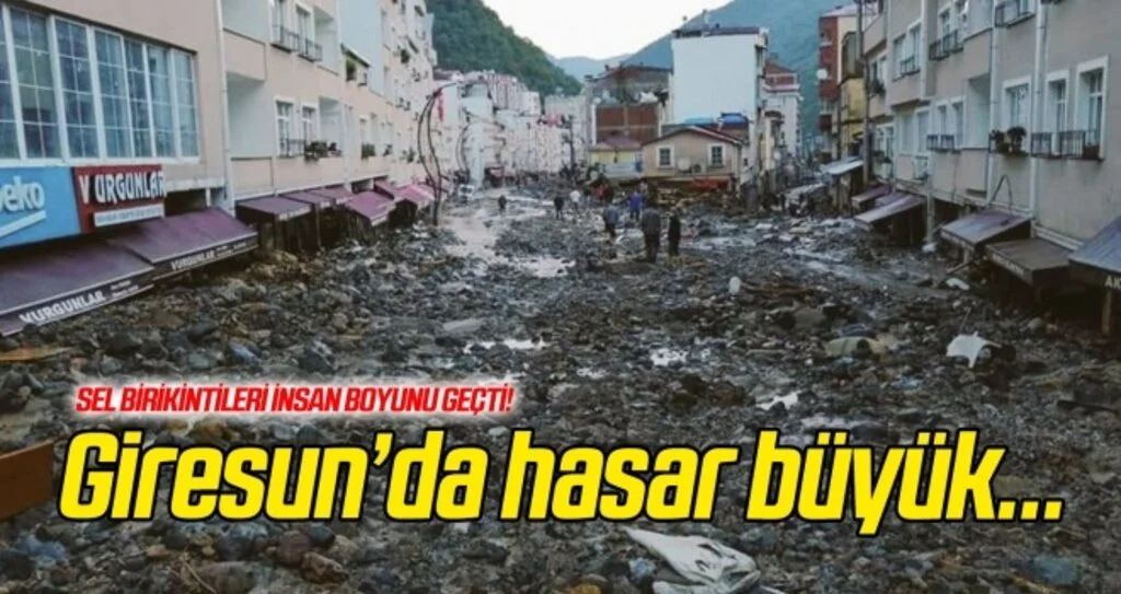 Giresun'da hasar büyük! Bakan Soylu sel bölgesinde...