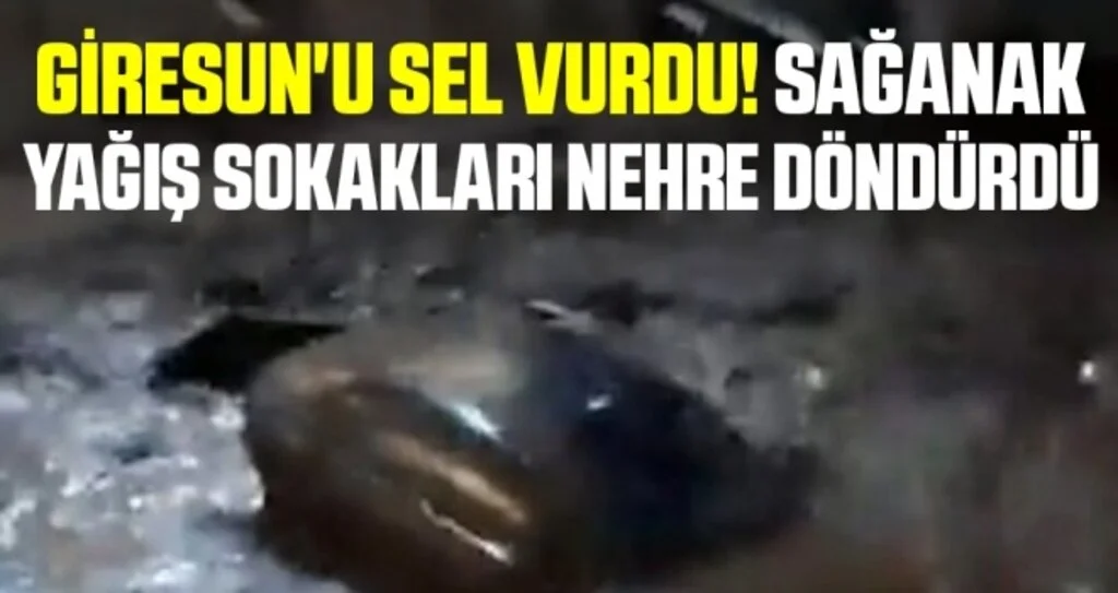 Giresun'u sel vurdu! Sağanak yağış sokakları nehre döndürdü