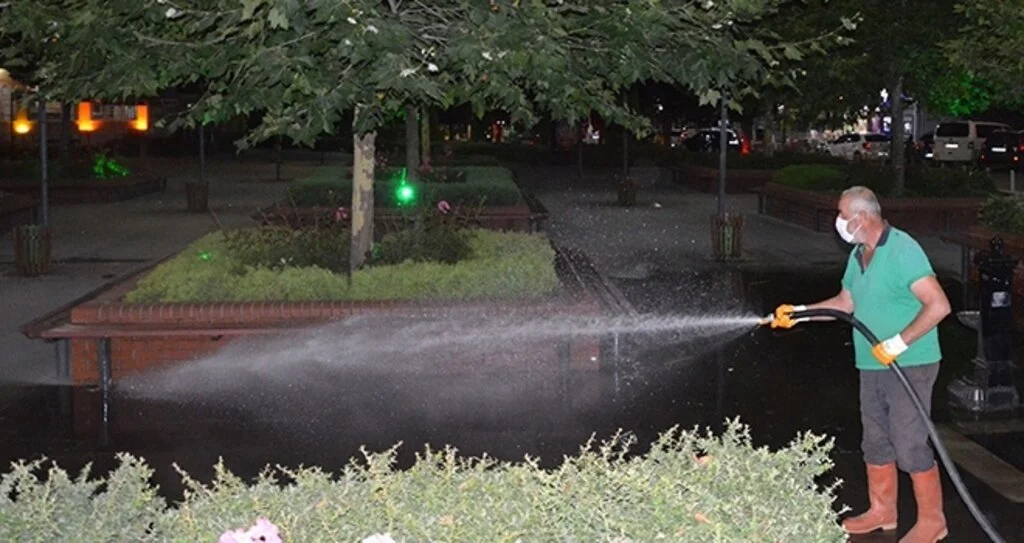 Havza’da Parklar Dezenfekte Ediliyor