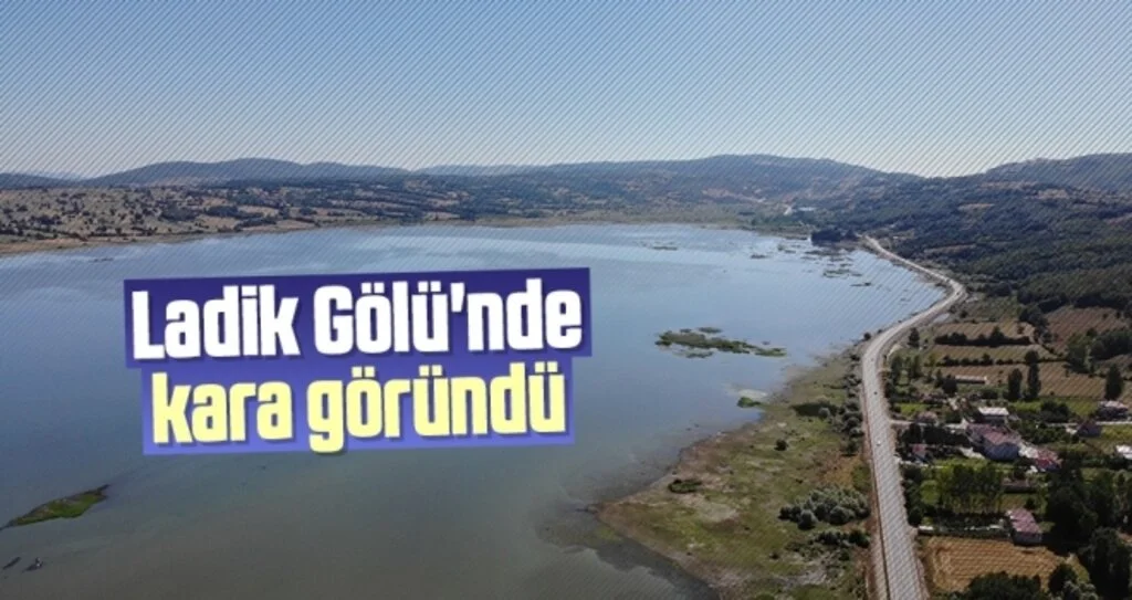 Ladik Gölü'nde kara göründü