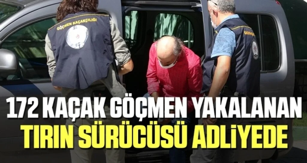 Samsun'da 172 kaçak göçmenle yakalanan tırın sürücüsü tutuklandı