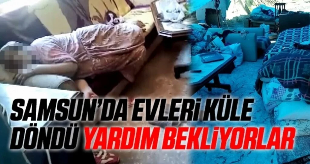 Samsun'da Evleri Küle Dönen Aile Yardım Bekliyor