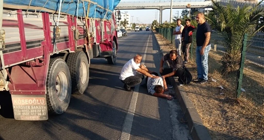 Samsun'da kamyonun çarptığı yaya ağır yaralandı
