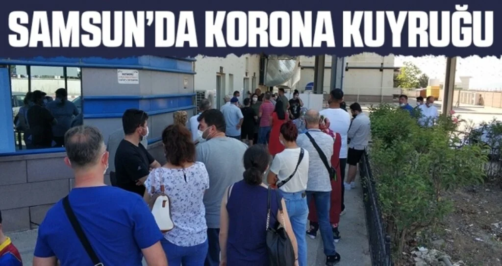 Samsun'da Korona Testi Kuyruğu