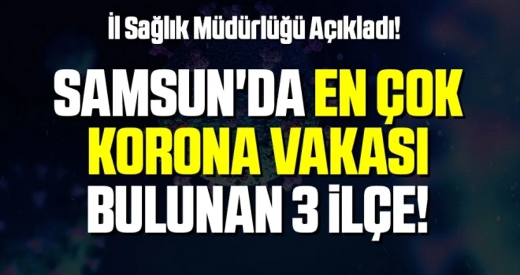 Samsun'da Korona Vakalarının En Yoğun Olduğu 3 İlçe!
