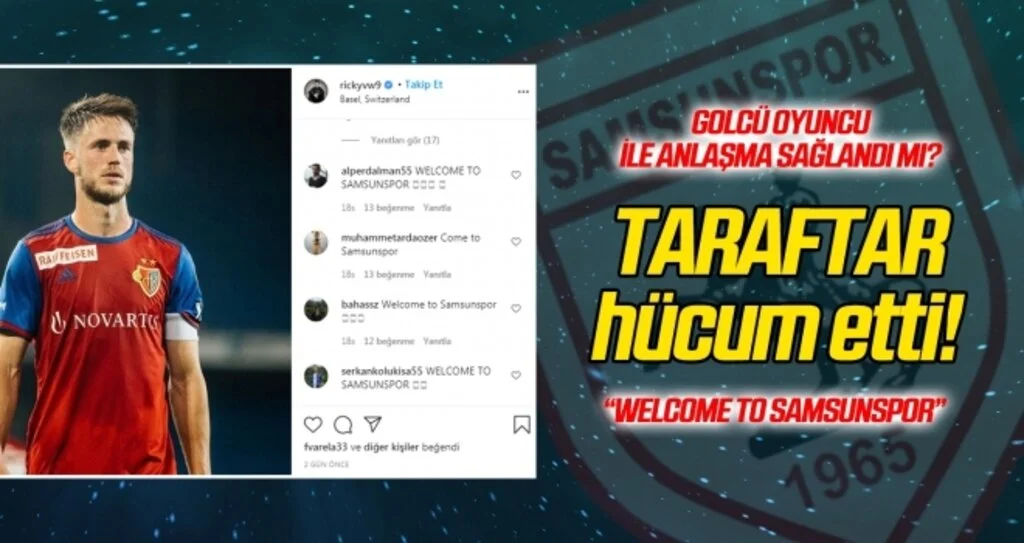 Samsunspor taraftarı golcü oyuncunun hesabına hücum etti