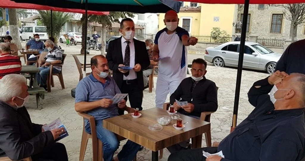 Alaçam'da Anonslu maske uyarısı
