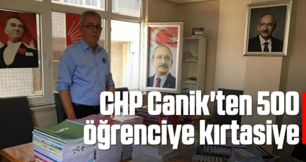 CHP Canik'ten 500 öğrenciye kırtasiye