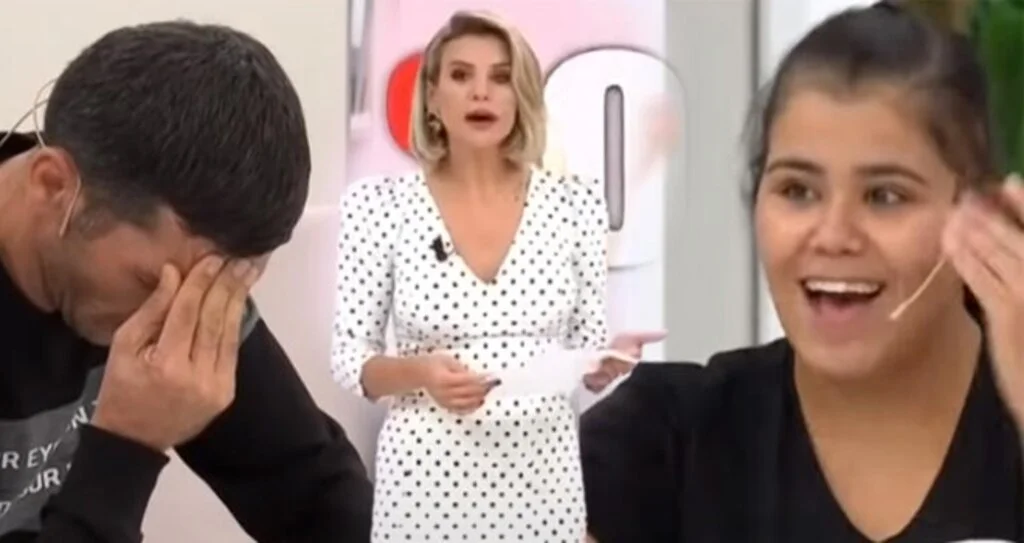 Esra Erol'da çocuğunun komşusundan olduğunu öğrenen kadın, kocasının yanında sevinçten havalara uçtu
