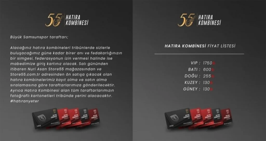 Hatıra kombinesi Salı günü satışta