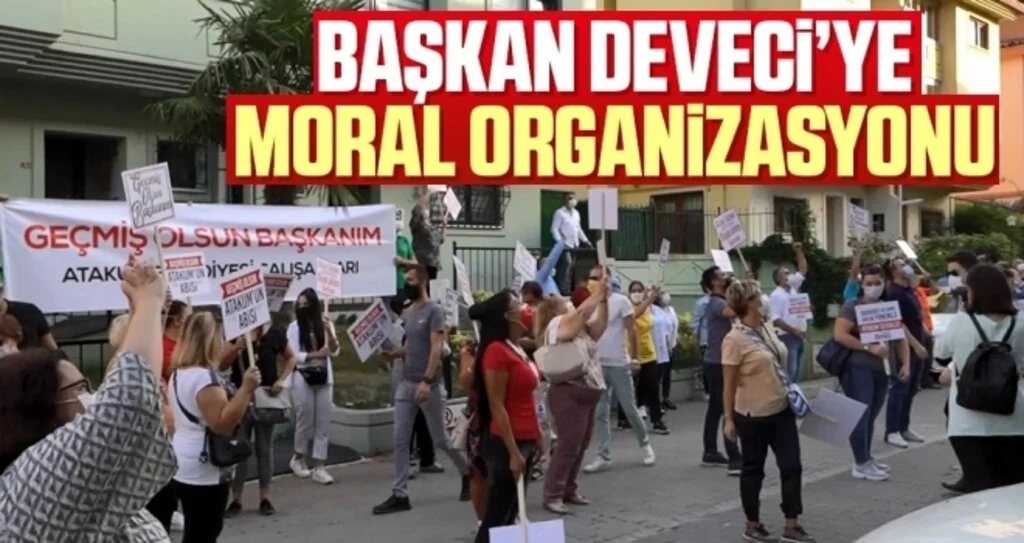 Korona tedavisi gören Başkan Deveci’ye moral organizasyonu