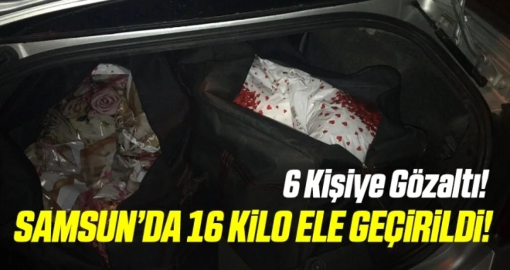 Samsun'da 16 kilo 410 gram bonzai ele geçti: 6 gözaltı