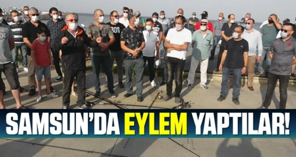 Samsun'da amatör olta balıkçılarından eylem
