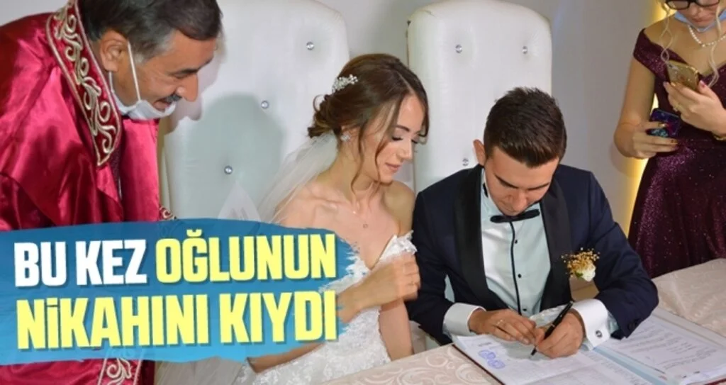 Samsun'da nikah memuru bu kez oğlunun nikahını kıydı