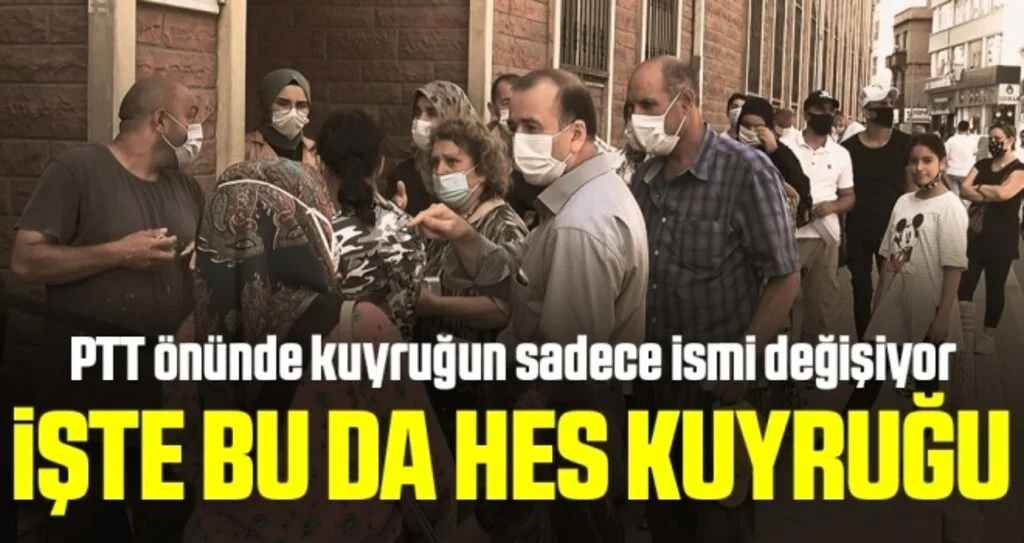 Samsun'da PTT Önünde HES Kuyruğu