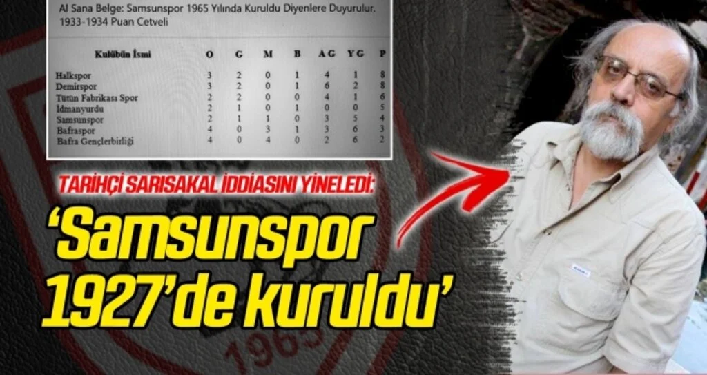 Tarihçi Sarısakal iddiasını yineledi: Samsunspor 1927'de kuruldu!