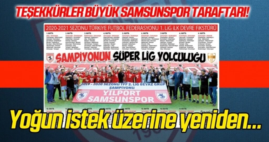 Teşekkürler Büyük Samsunspor taraftarı! Muhteşem posteri yoğun istek üzerine yeniden yayımlıyoruz...