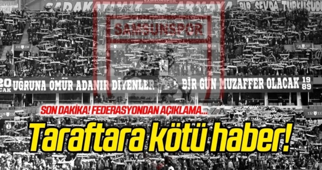 TFF'den taraftara kötü haber!