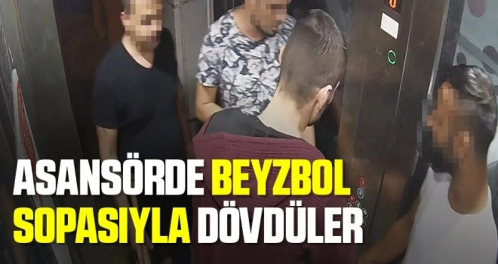 Asansörde beyzbol sopasıyla dövdüler