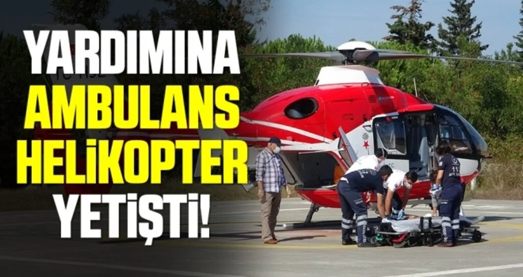 İnşaattan düşen şahsın yardımına ambulans helikopter yetişti