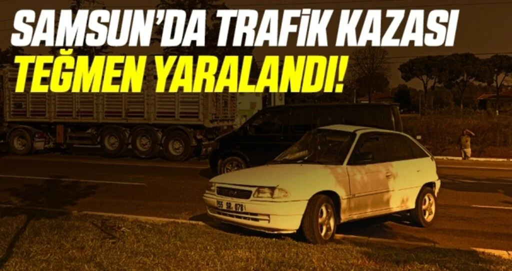 Samsun'da 3 aracın karıştığı trafik kazasında teğmen yaralandı