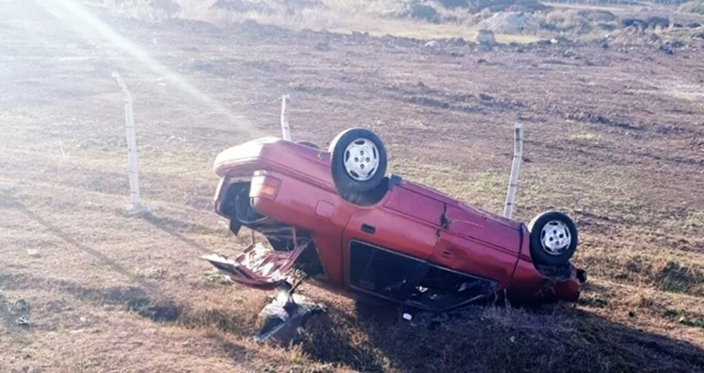 Samsun'da otomobil şarampole yuvarlandı: 1 yaralı