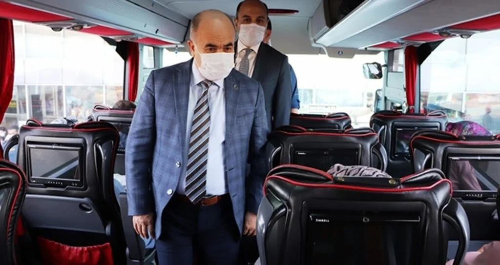 Samsun’da şehirlerarası otobüslerde korona denetimi