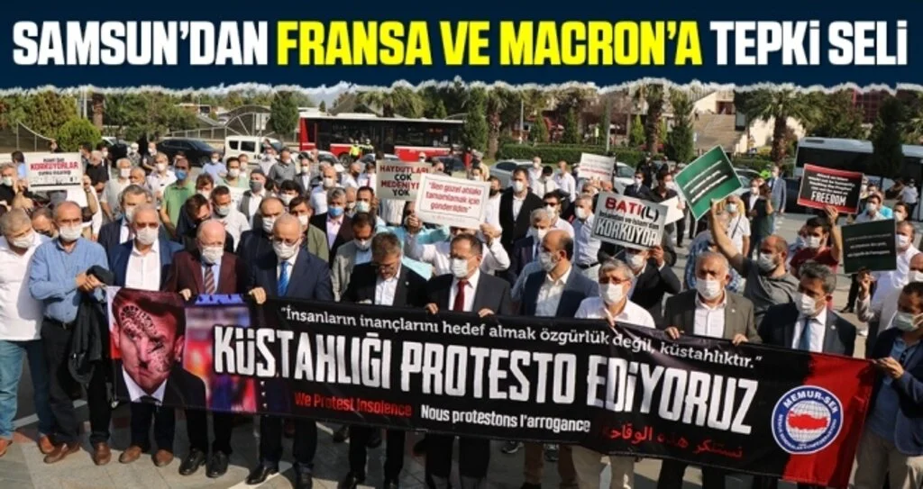 Samsun’dan Fransa ve Macron’a tepki seli
