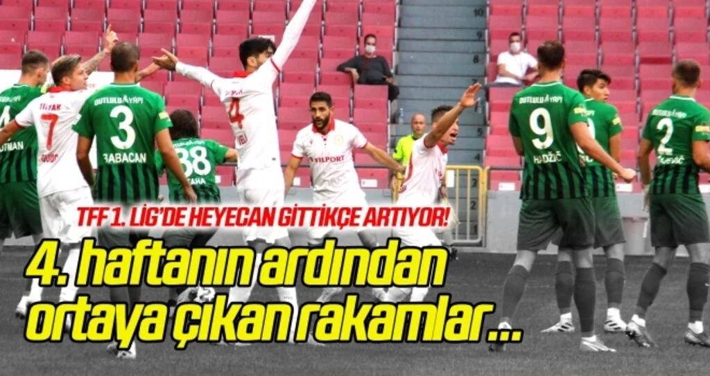 TFF 1. Lig'de 4. haftanın ardından ortaya çıkan rakamlar