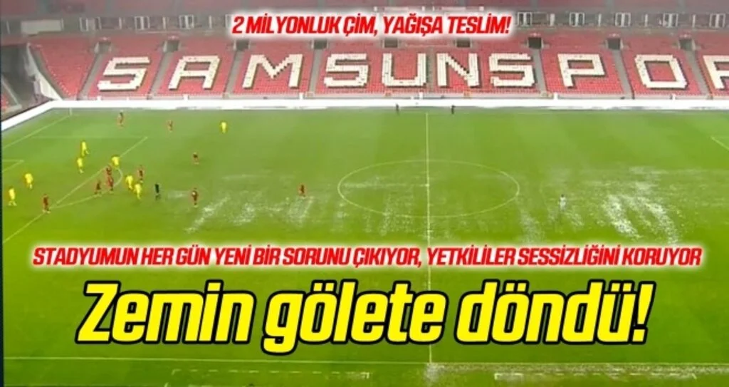 2 milyonluk çim yağışa teslim! Stadyum gölete döndü...