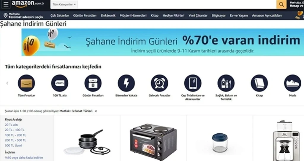 Amazon.com.tr’nin Şahane İndirim Günleri başladı.