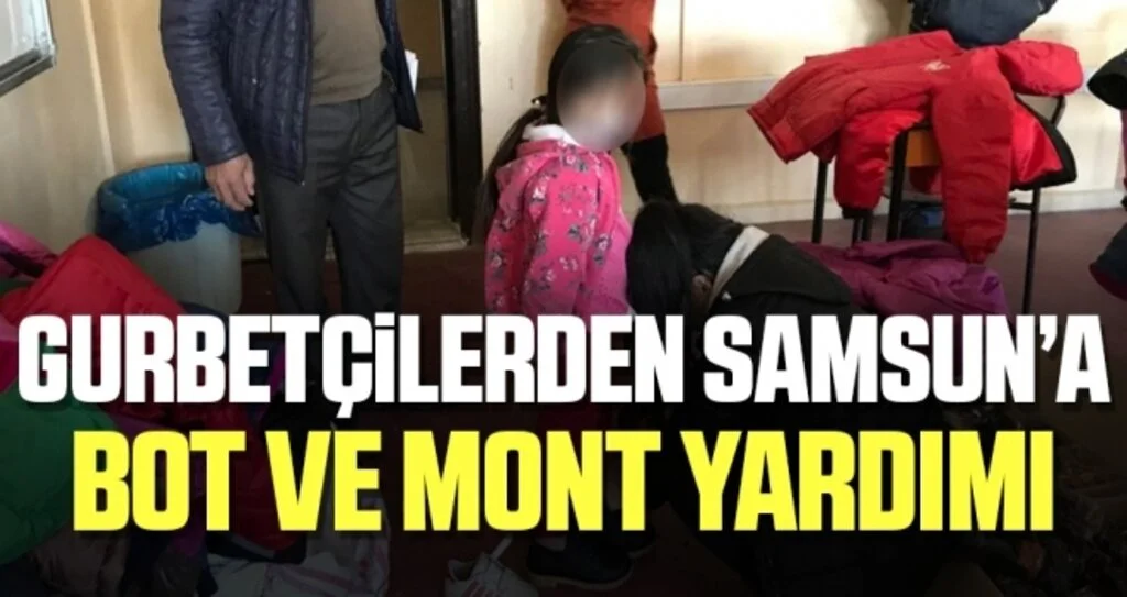 Avusturya'da yaşayan gurbetçilerden Samsun'daki çocuklara bot ve mont yardımı