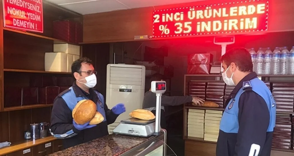Bafra'da fırınlarda gramaj denetimi